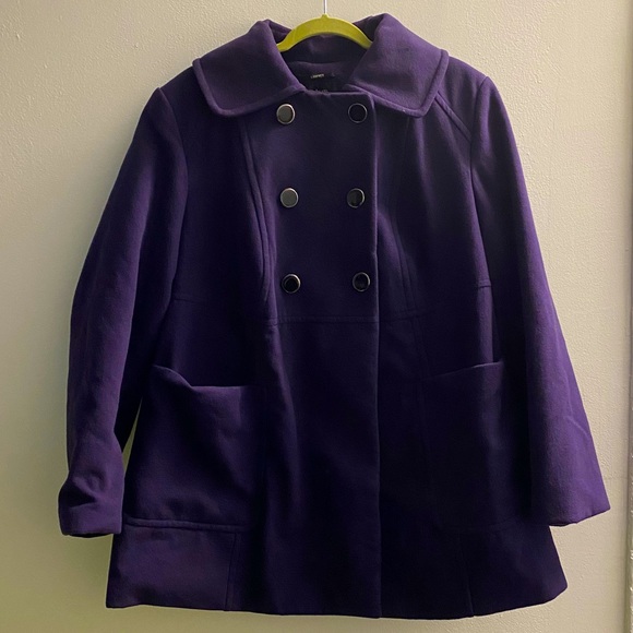 Style & Co. Jackets & Blazers - 18W-20W Purple Peacoat
